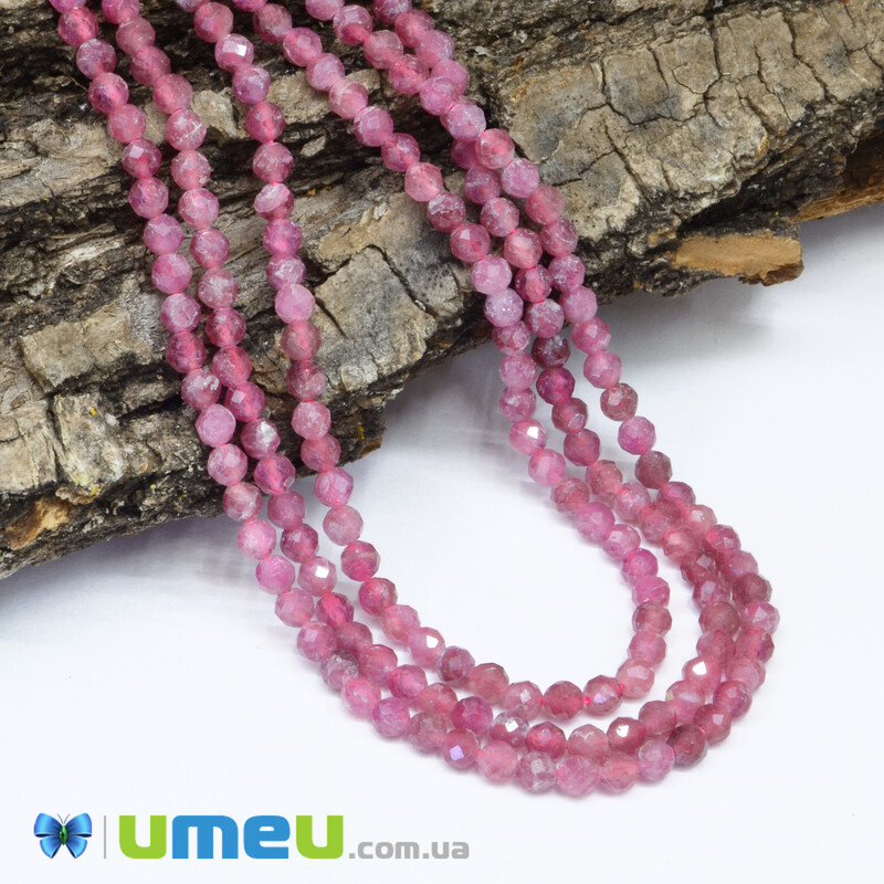 Намистини Турмалін, Натур. камінь, 3 мм, Круглі грановані (BUS-042654)