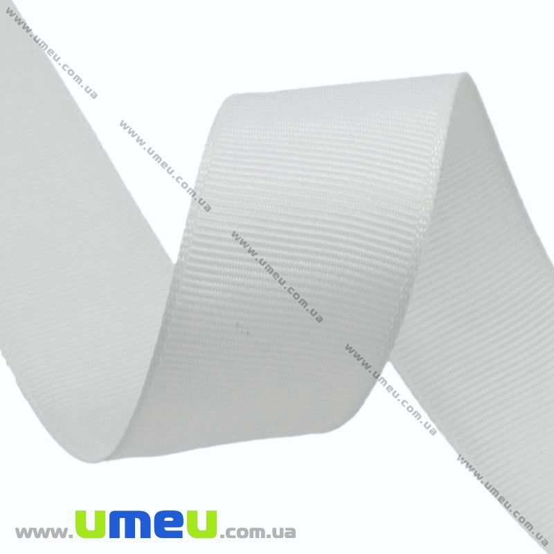 Репсова стрічка, 40 мм, Біла (LEN-016780)