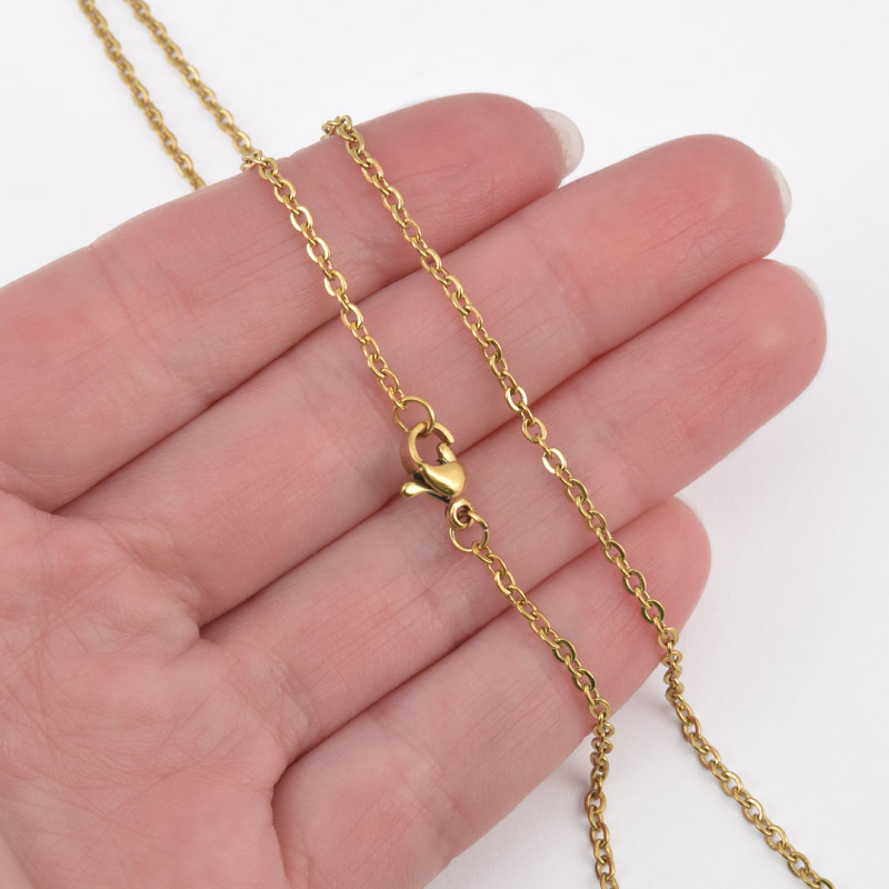 Основа на шею из нерж. ст., Золото, 2 мм, 40 см (STL-005043)