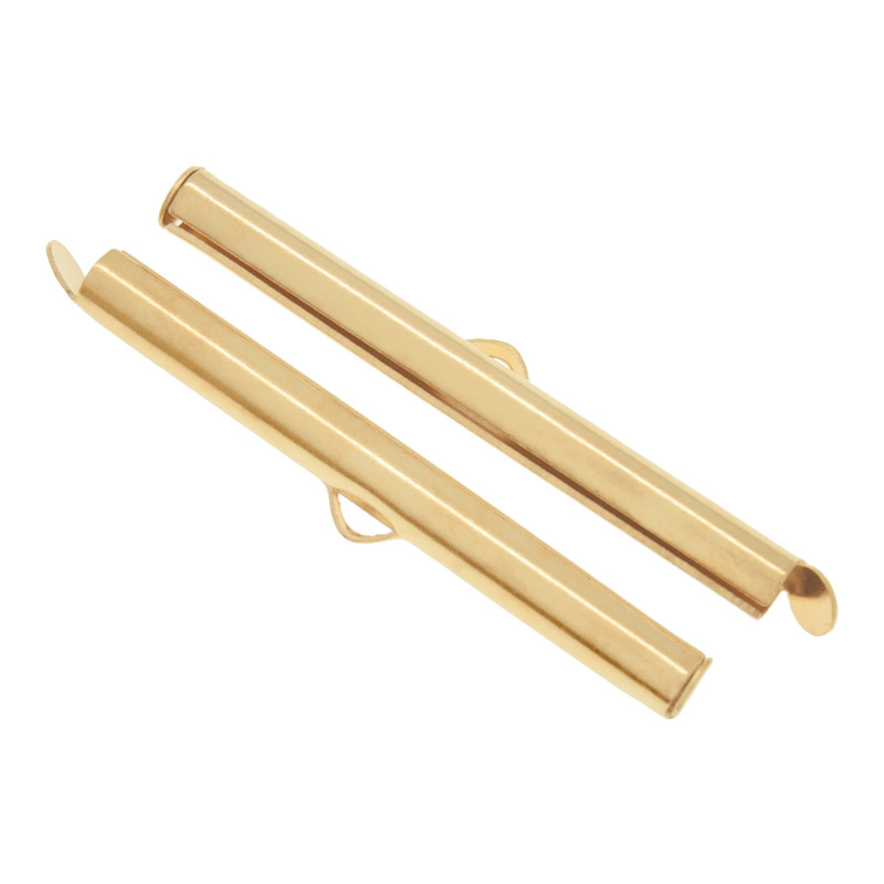 Затискач круглий, 40х6х4 мм, Світле золото (ZAG-051188)