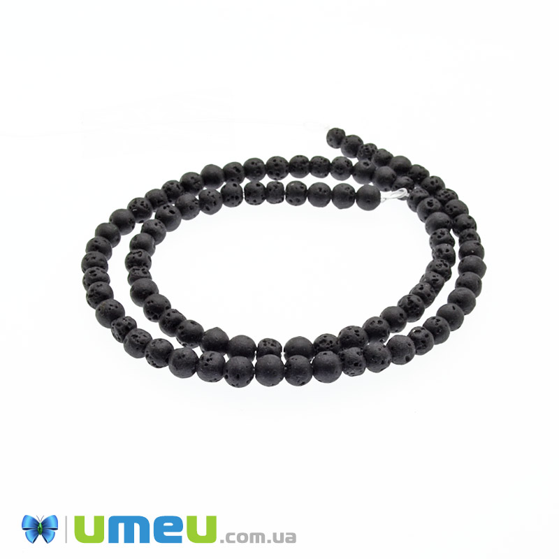 Бусины Лава, Натур. камень, 5 мм, Круглые (BUS-049686)