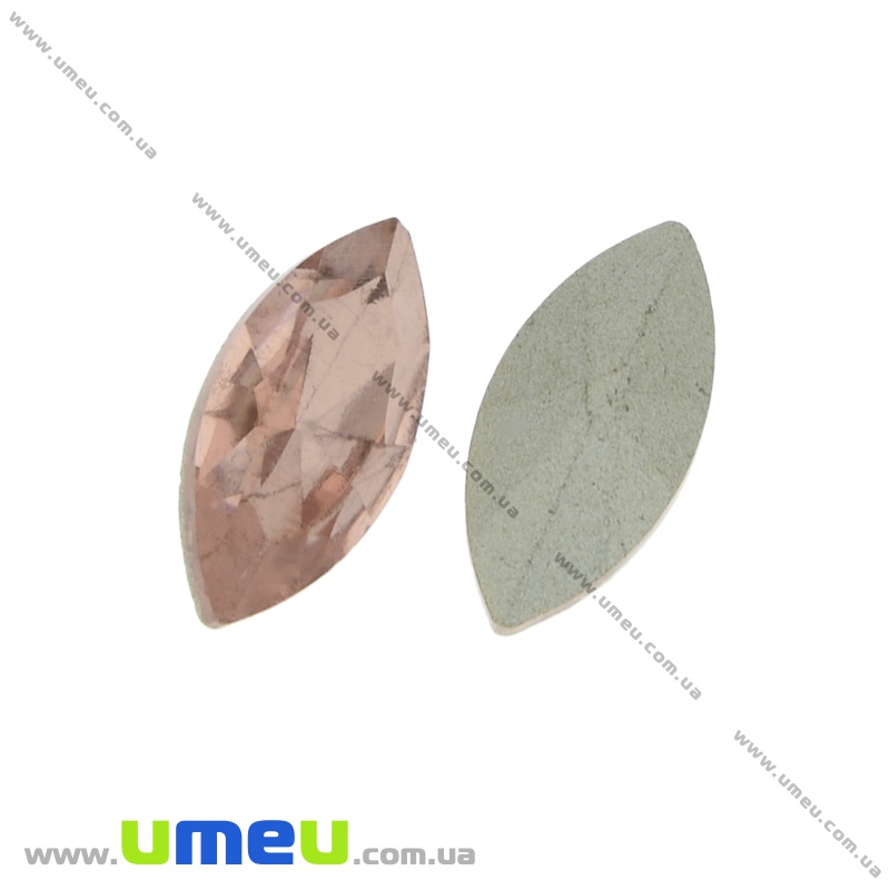 Ріволі скляний, Човник гранований, 15х7 мм, Шампань (KAB-022000)