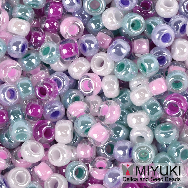 Бісер японський Miyuki круглий RR 6/0 №mix94, Рожево-блакитний (BIS-055970)