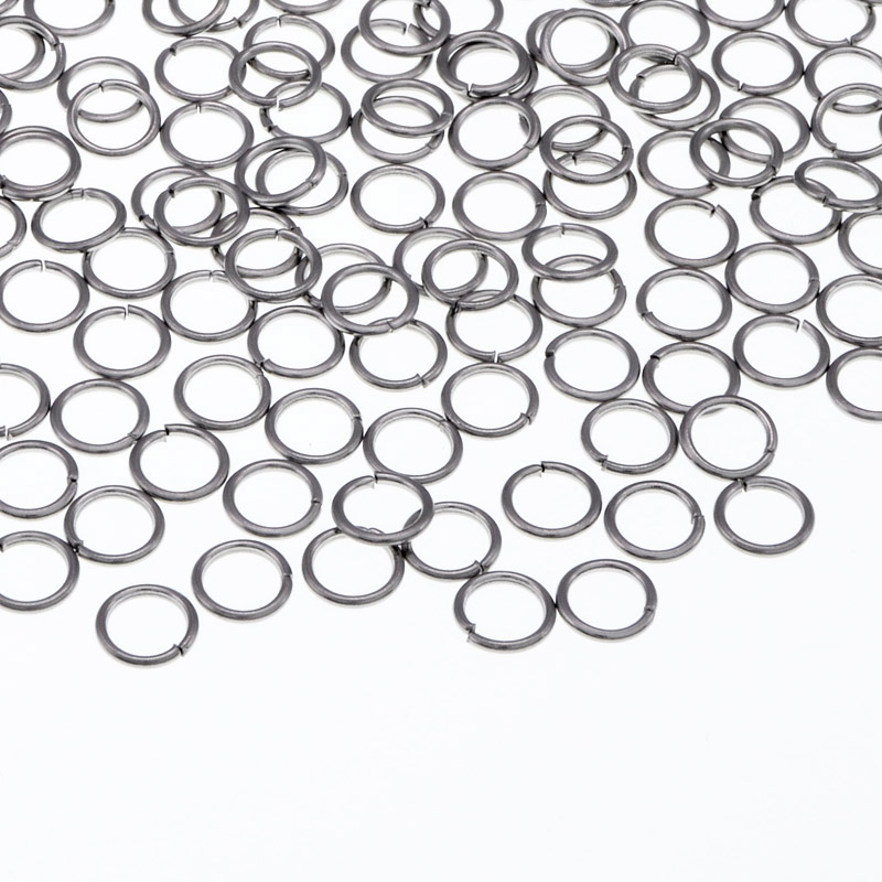 Колечки из нерж. стали, 5 мм, 0,6 мм, Темное серебро (STL-051245)