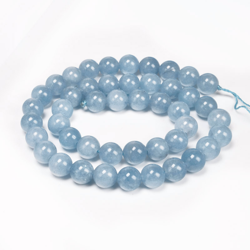 Намистини Аквамарин, Натур. камінь, 8,5 мм, Круглі (BUS-057858)