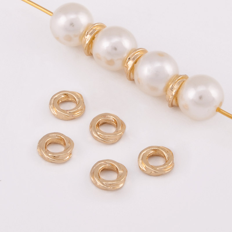 Бусины-разделители, 6х1,8 мм, Латунь с покрытием 14 kt (BUS-055838)