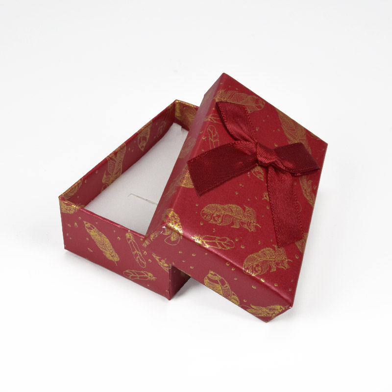 Подарункова коробочка Прямокутна з малюнком, 8х5х2,5 см, Червона (UPK-056830)