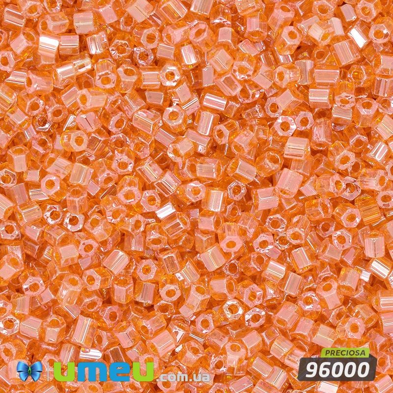 Бісер чеський Рубка 10/0, №96000, Помаранчевий прозорий (BIS-044006)