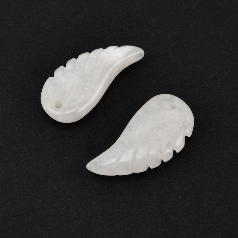 Підвіска Крило, Натур. камінь Нефрит білий, 25х13х6 мм (POD-058673)