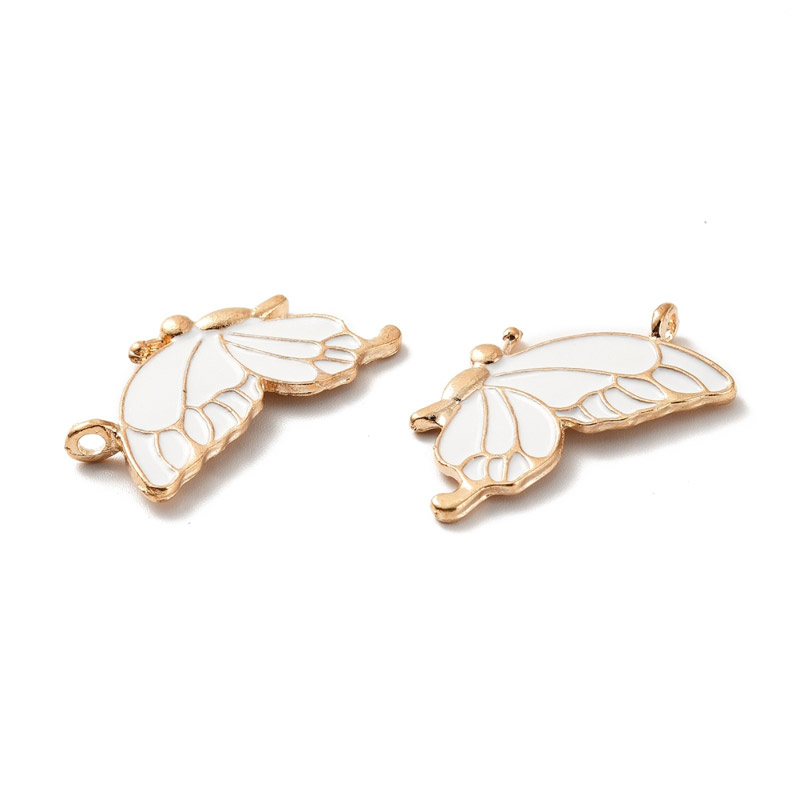 Підвіска метал. Метелик парний білий, 34х32 мм, Золото (POD-053765)