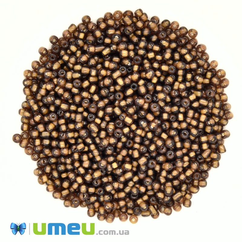 Бисер китайский средний, 8/0, Коричневый мелованый, 3 мм (BIS-037665)