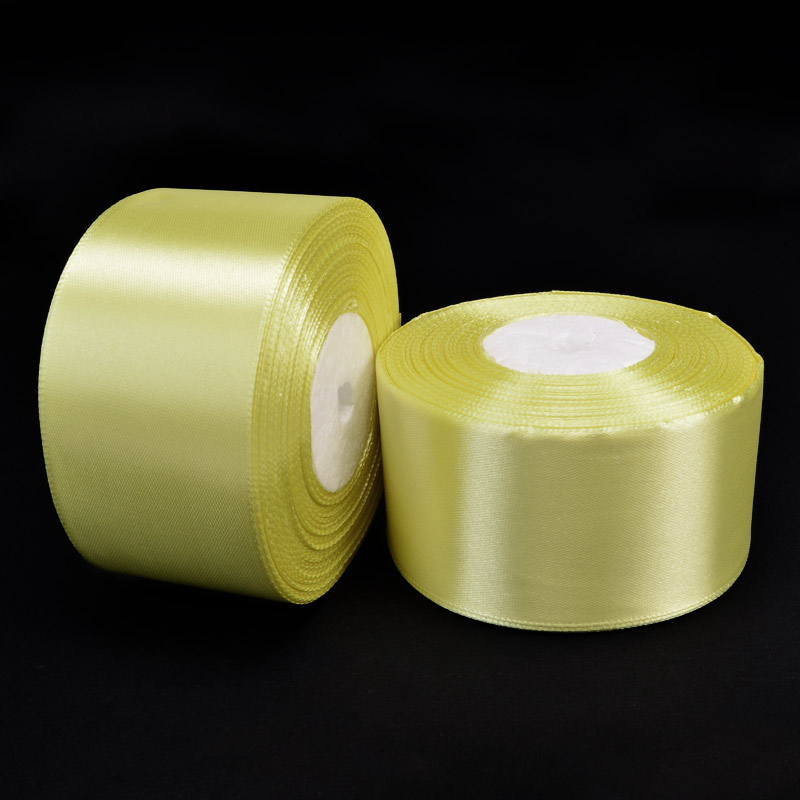 Атласна стрічка, 50 мм, Жовта (LEN-052782)