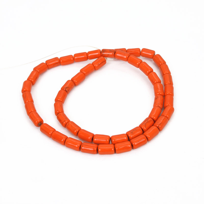 Намистини Бірюза пофарбована, Синт. камінь, 9х5 мм, Циліндр (BUS-057557)