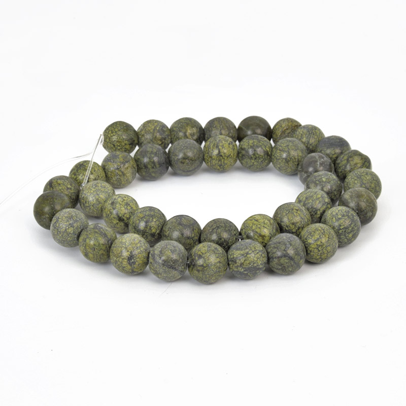 Бусины Серпентин, Натур. камень, 10,5 мм, Круглые (BUS-057996)