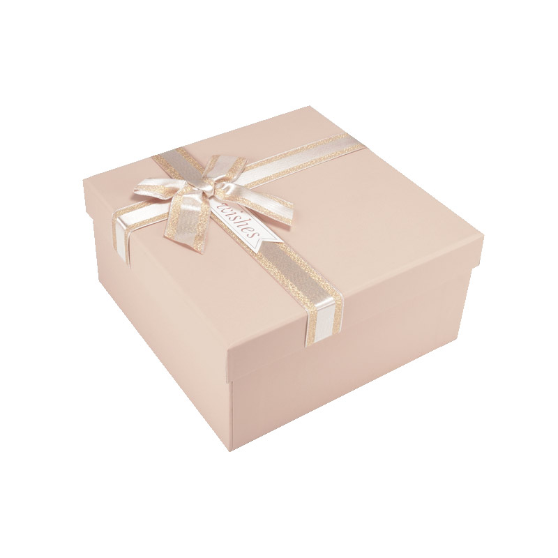 Подарочная коробка Квадратная, 19х19х9,5 см, Бежевая (UPK-060620)