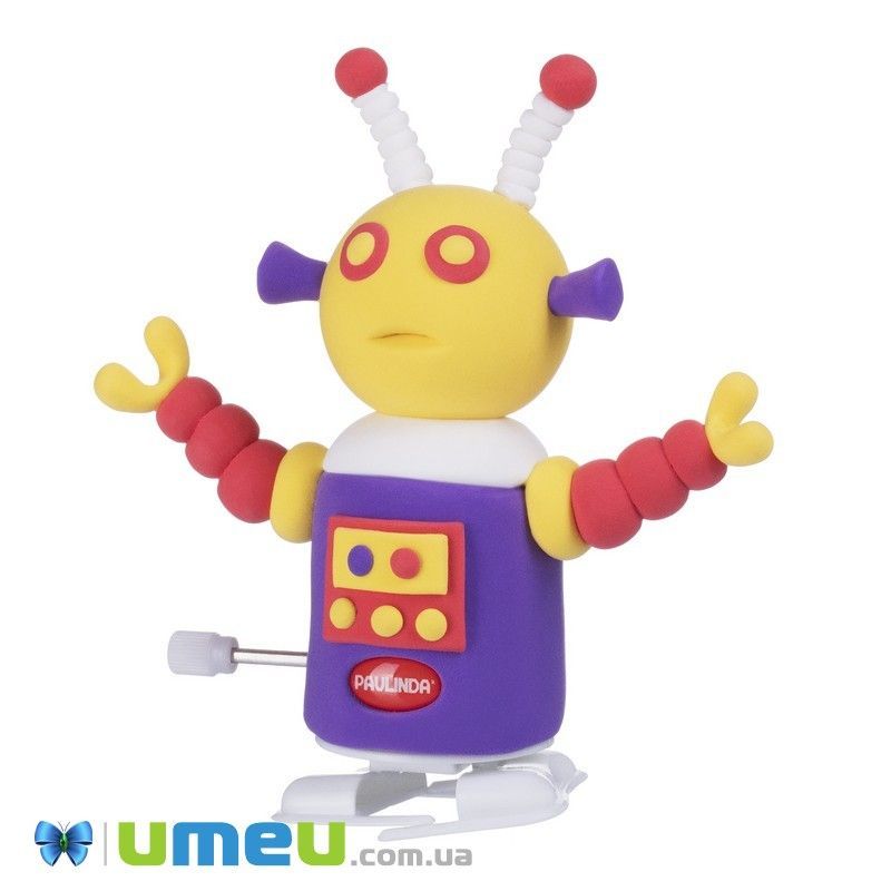 Масса для лепки Paulinda Super Dough Robot заводной механизм (шагает), фиолетовый (DIF-043520)