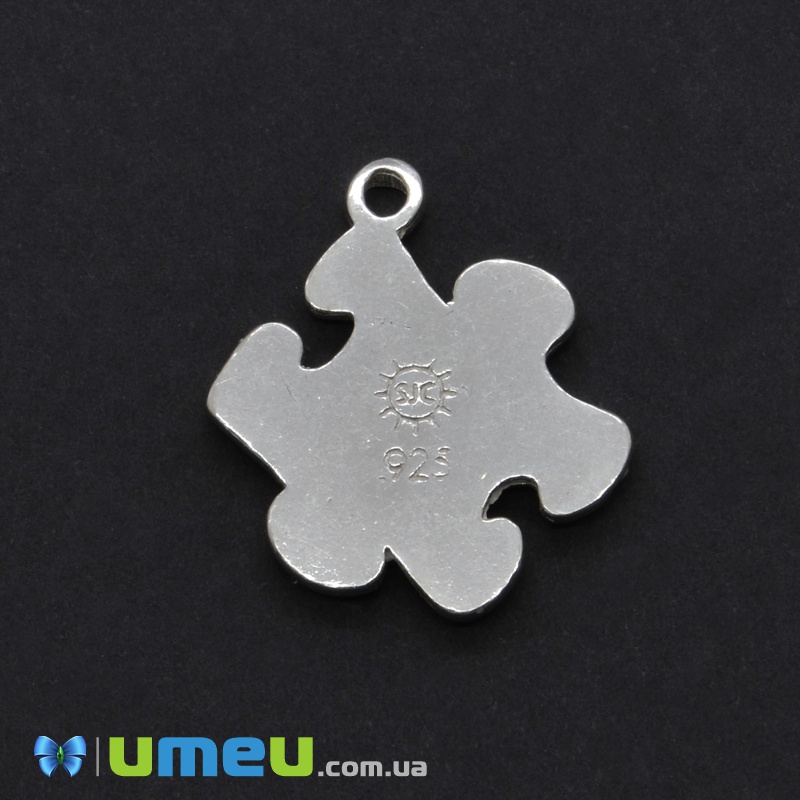 Підвіска з срібла 925 з кристалами Swarovski УЦЕНКА, Пазл, 22х19 мм (POD-038866)