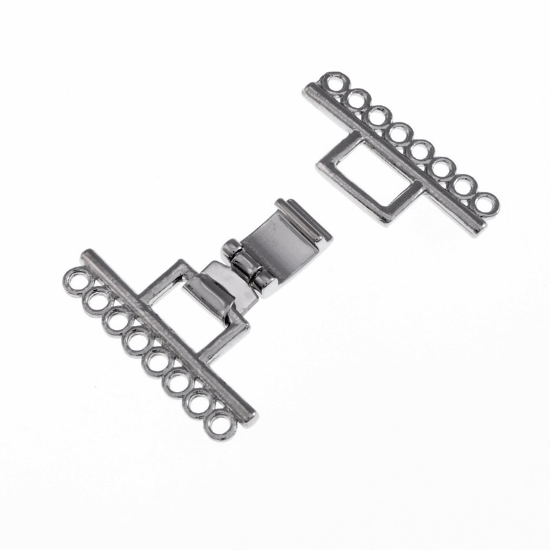 Застібка на 8 ниток, 24х25 мм, Темне срібло (ZAM-055682)