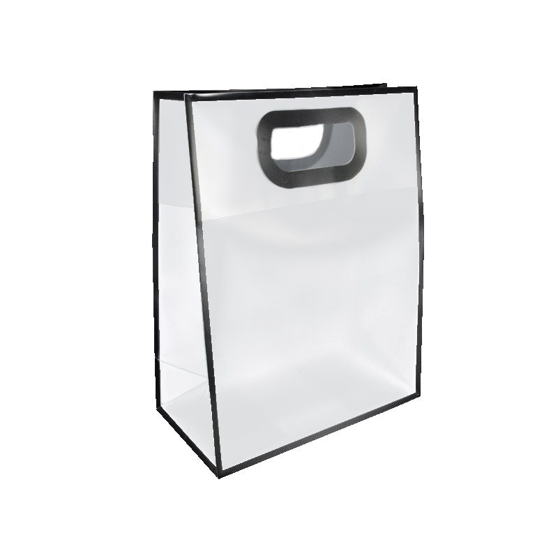 Подарунковий пластиковий пакет, 27х21х11 см, Чорний (UPK-035713)