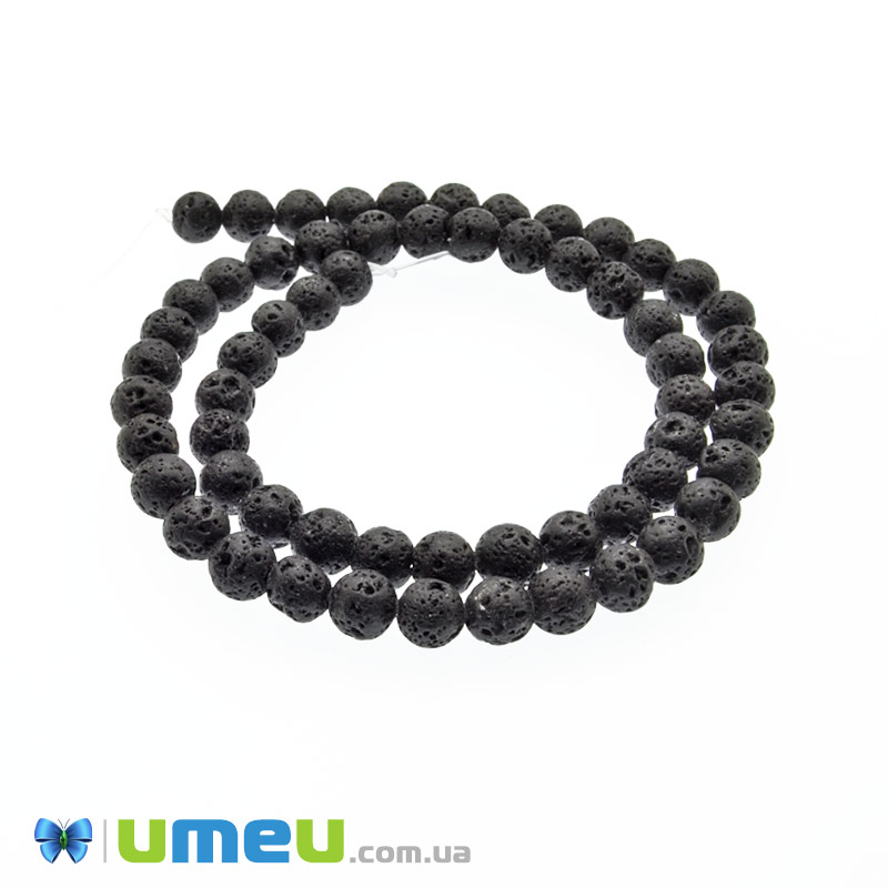 Намистини Лава, Натур. камінь, 6,5 мм, Круглі (BUS-049687)