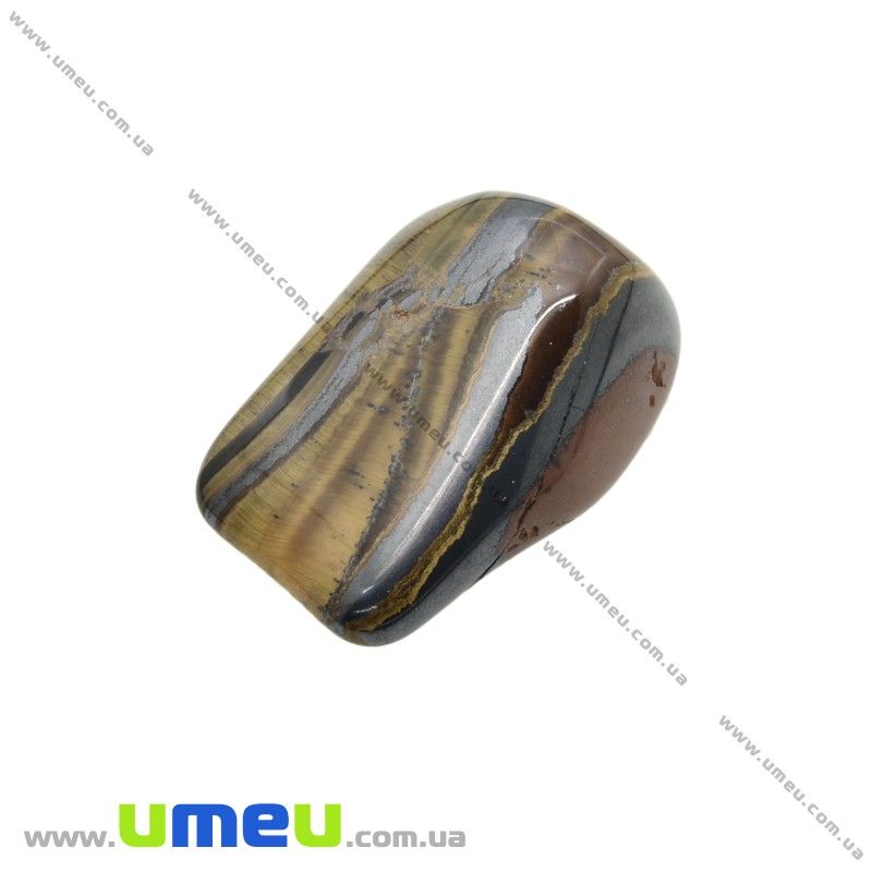 Галтовка Тигровый глаз с гематитом, 31х21х13 мм (POD-026083)