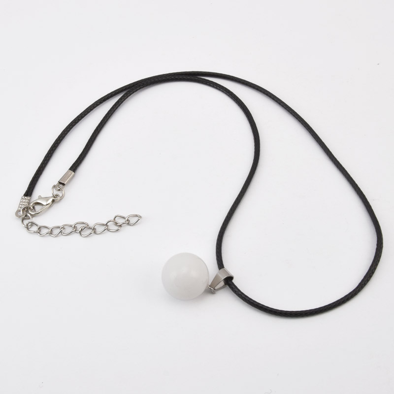 Підвіска на шнурку, Натур. камінь Нефрит білий (POD-058275)