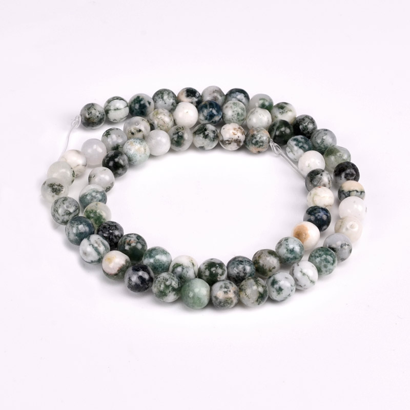 Бусины Агат моховый, Натур. камень, 6 мм, Круглые (BUS-051739)