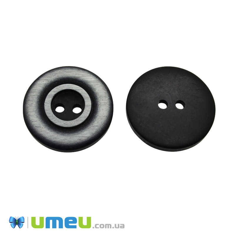 Пуговица пластиковая Круглая, 28 мм, Серая (PUG-046664)