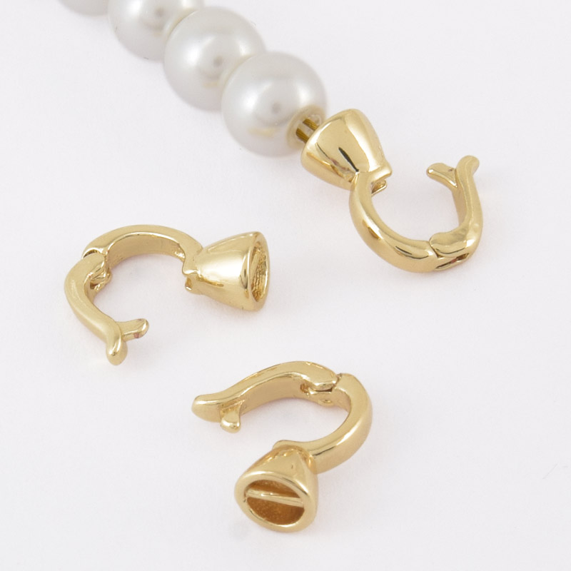 Застібка, 11х6 мм, Латунь з покриттям 14 kt (ZAM-058477)