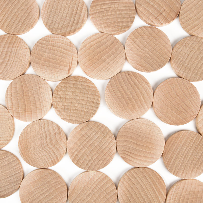 Пластинки деревянные, 38 мм, Круглые, Бук (BUS-057735)