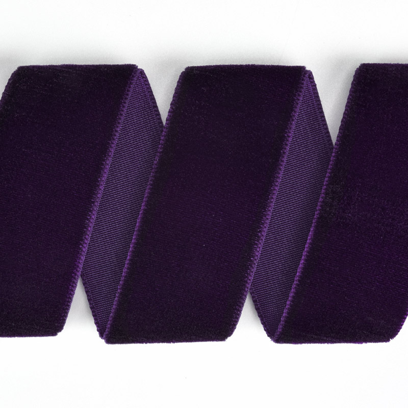 Стрічка оксамитова, 25 мм, Фіолетова (LEN-061429)