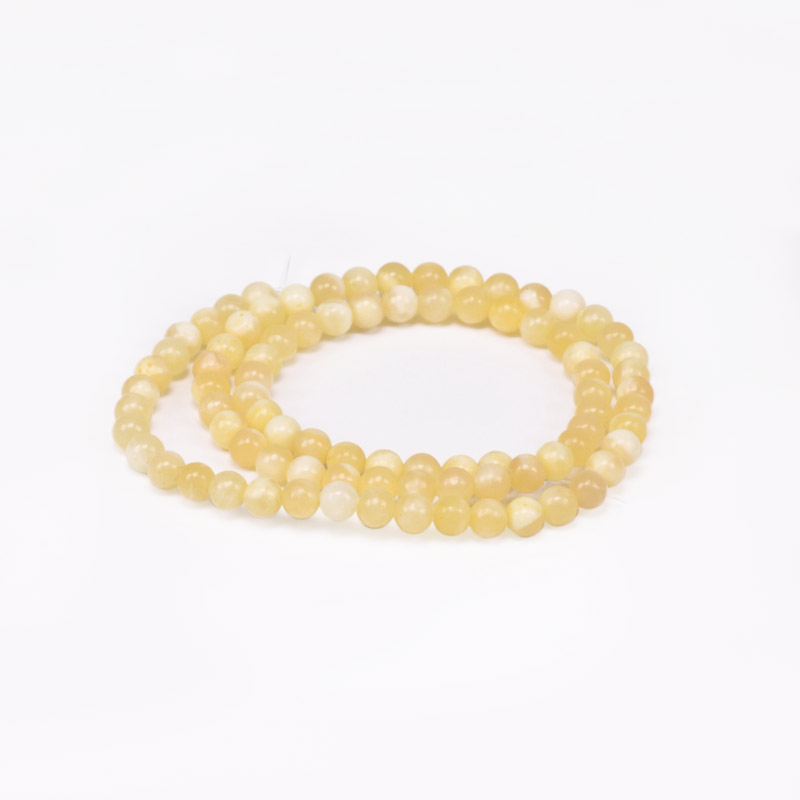 Намистини Нефрит жовтий, Натур. камінь, 4,5 мм, Круглі (BUS-056089)