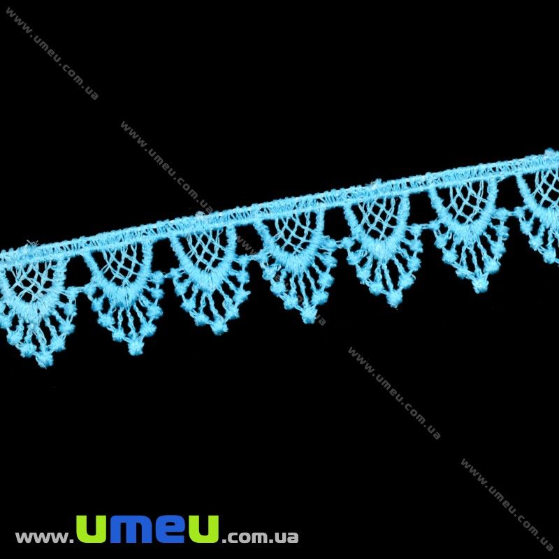Кружево плетеное, 17 мм, Голубое (LEN-016189)
