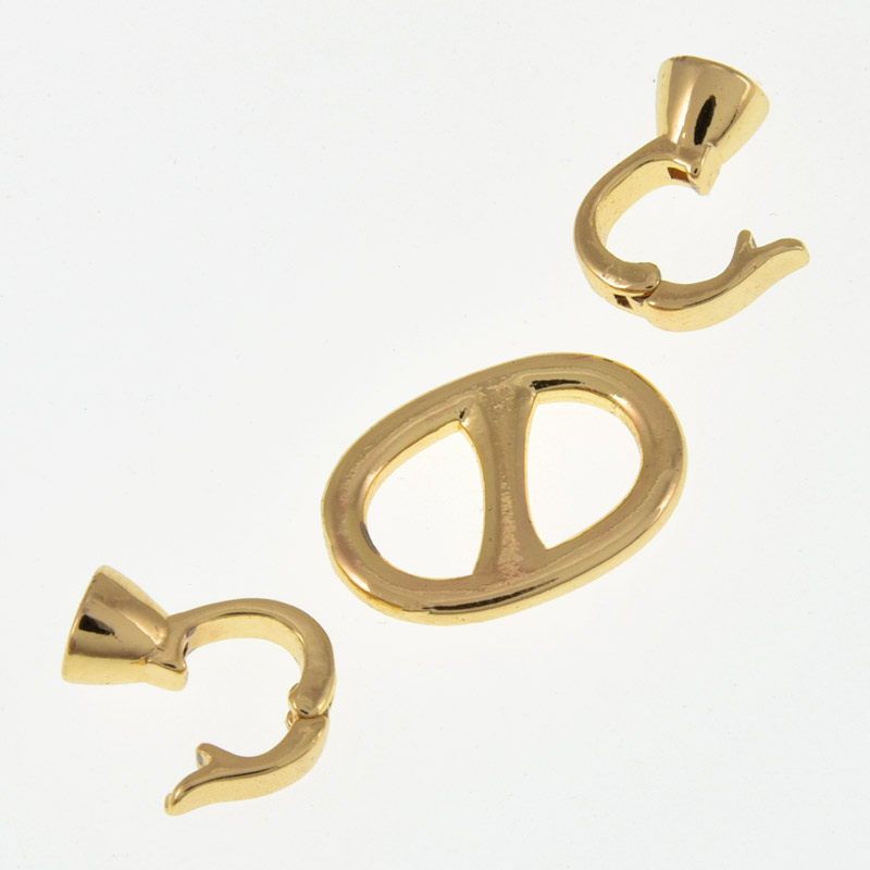 Застёжка, 32х12 мм, Латунь с покрытием 18 kt (ZAM-060875)