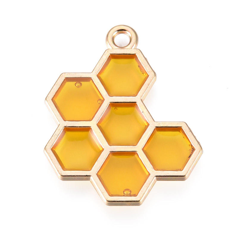 Подвеска метал. Соты, 21х17 мм, Светлое золото (POD-043593)