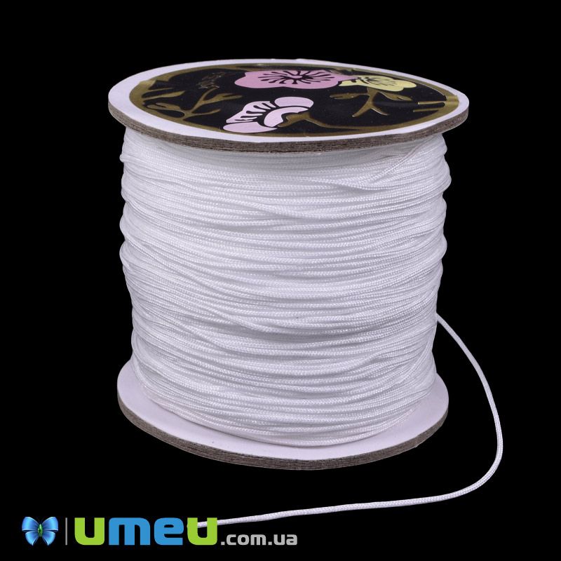 Нейлоновий шнур (для браслетів Шамбала), 0,8 мм, Білий (LEN-047088)