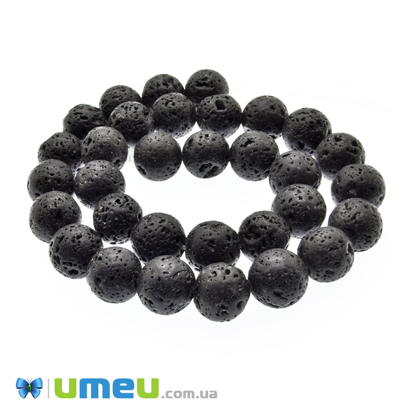 Намистини Лава, Натур. камінь, 12,5 мм, Круглі (BUS-049690)