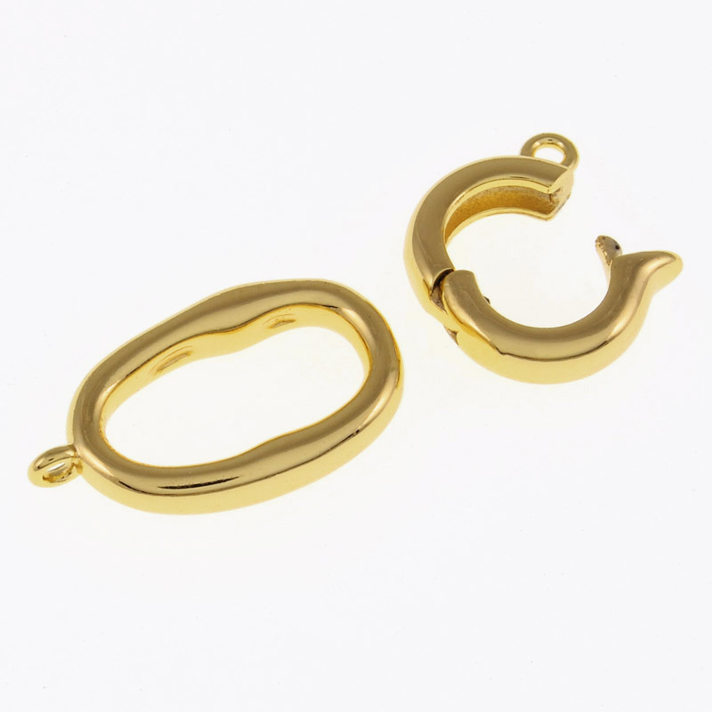 Застёжка, 30х12 мм, Латунь с покрытием 18 kt (ZAM-055431)