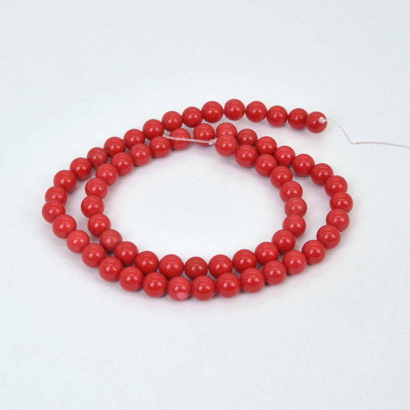 Намистини Бірюза пофарбована, Синт. камінь, 6 мм, Круглі (BUS-057519)