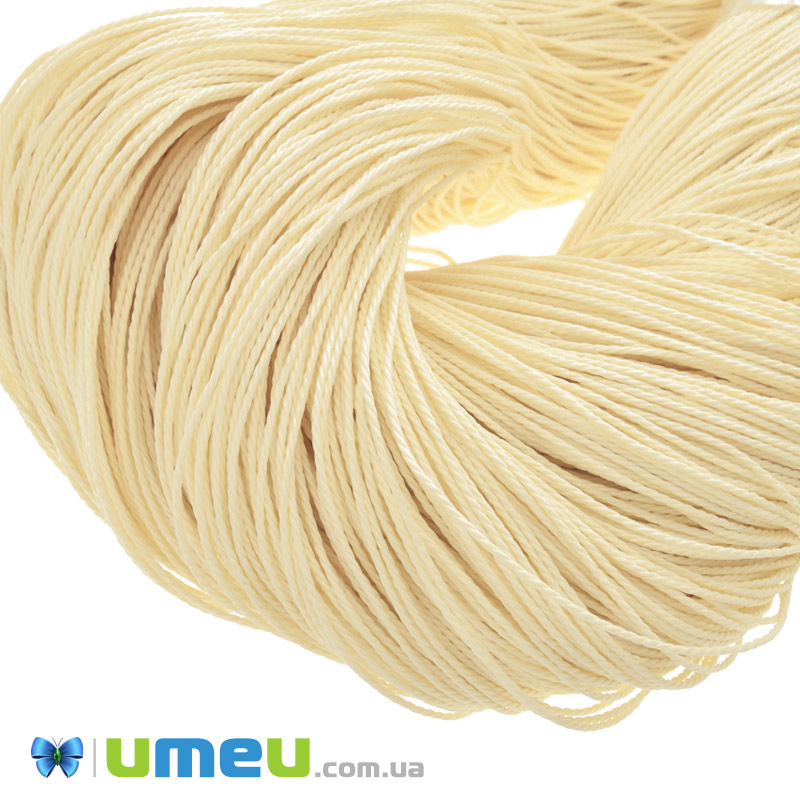 Полиэстеровый шнур крученый, 1 мм, Кремовый(LEN-047434)
