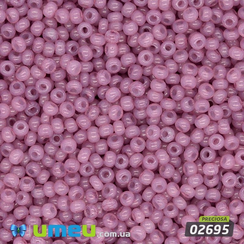 Бісер чеський №455/02695, Фіолетово-малиновий, Алебастровий, 10/0 (BIS-043810)