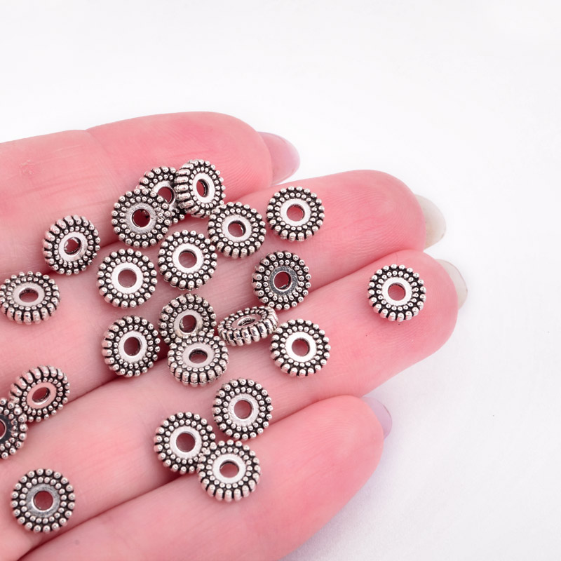 Намистини-розділювачі мет., 7,3х2 мм, Античне срібло (BUS-055348)