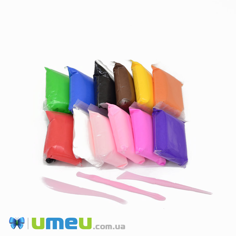 Набір повітряного пластиліну зі стеками, 12 кольорів (GLN-041102)