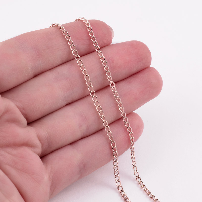 Цепь, Розовое золото, 3,3х2,2 мм, 2 сорт (ZEP-008375)