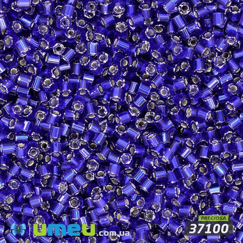 Бісер чеський Рубка 11/0, №37100, Синій блискучий (BIS-044070)