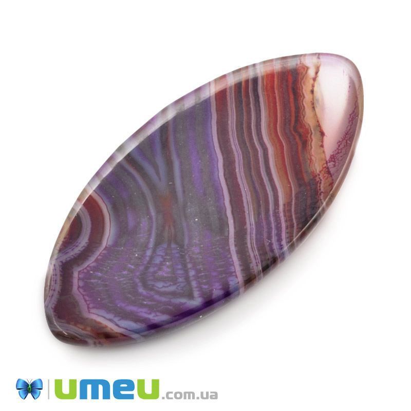 Кабошон нат. камень Агат Бразильский золотисто-красный, Лодочка, 39,3х19,6 мм (KAB-042759)