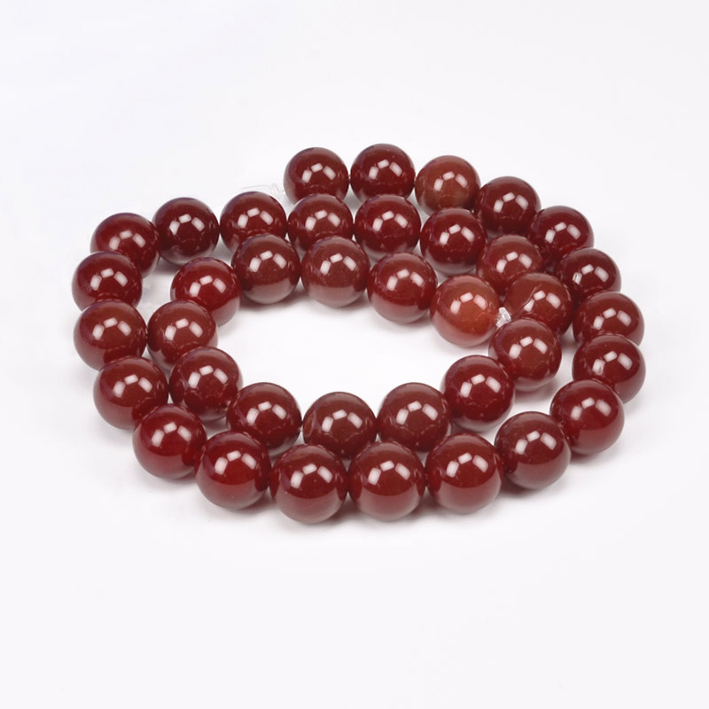 Бусины Агат красный, Натур. камень, 10 мм, Круглые (BUS-051620)