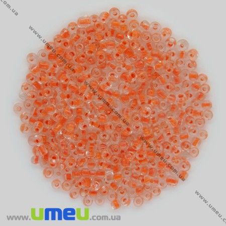Бисер китайский крупный, 6/0, Оранжевый прокрашенный, 4 мм (BIS-000478)