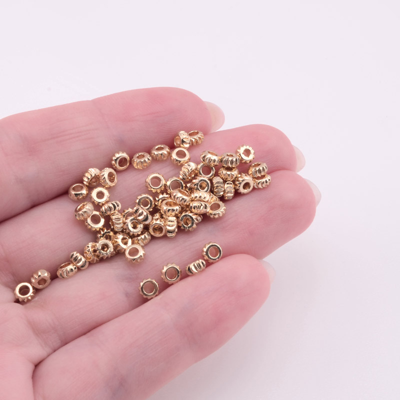 Бусины-разделители, 3,8х1,6 мм, Латунь с покрытием 18 kt (BUS-055834)