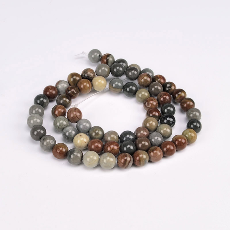 Бусины Яшма Пикассо, Натур. камень, 6,5 мм, Круглые (BUS-051741)